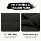 puredown® Soft Feather Down Throw Blanket Lightweight Packable Couch Throw for Indoor and Outdoor Use, 50"X70", Black