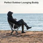 Compact Camping Chair, Portable Comfortable Camping Chair for Adults - 600 LBS Capacity Sturdy Camping Folding Chair with Quick Setup & Carry Bag Compact Camp Chair (Black)