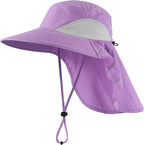 Home Prefer Outdoor UPF50+ Sun Hat Wide Brim Mesh Fishing Hat with Neck Flap