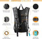 Vibe Festival Gear Hydration Pack Backpack with 2L Water Bladder for Women, Men, Teens, Kids - Hydropack Hydro Sports, Outdoor, Running, Camping, Hiking, Festivals, Raves