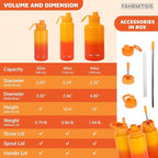 40 Oz Water Bottle with Straw Stainless Steel Sports Water Bottle with 3 Lids (Straw, Chug and Flip Lid) Insulated Leak Proof Metal Jug for Men & Women - Orange Fusion