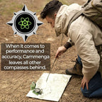 Cammenga Official US Military Tritium Lensatic Compass, Accurate Waterproof Hand Held Compasses with Pouch for Hiking Camping Navigation Survival Backpacking Orienteering