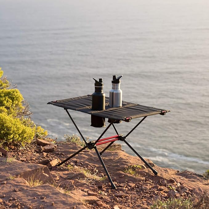 Naturehike FT07 Ultralight Camping Table, 1.6 LBS Portable Backpacking Table with Carry Bag & Cup Holder, Folding Mesh Camp Table for Camping Picnic Beach Fishing