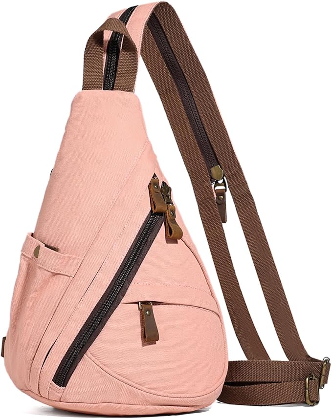 KL928 Canvas Sling Bag - Small Crossbody Backpack Shoulder Casual Daypack Rucksack for Men Women(Large Version)