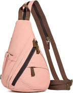 KL928 Canvas Sling Bag - Small Crossbody Backpack Shoulder Casual Daypack Rucksack for Men Women(Large Version)