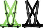 Reflective Vest Running Gear,Reflective Straps Safety Vest High Visible Vest for Night Running,Cycling,Motorcycle,Walking Vest 2Pack