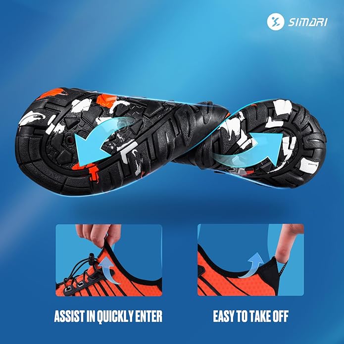 SIMARI Water Shoes for Women Men - Barefoot Quick-Dry Aqua Socks | Lightweight Swim Shoes for Surfing, Swimming, Beach Sports, Kayaking, Diving | Non-Slip Design