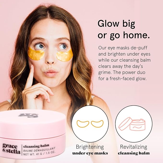 grace & stella Award Winning Skin Care Set - Birthday Gifts for Women, Travel Size Toiletries with Eye Masks, Hyaluronic Acid Serum, Lip Balm & More, Gift Baskets for Women, Vegan Self Care