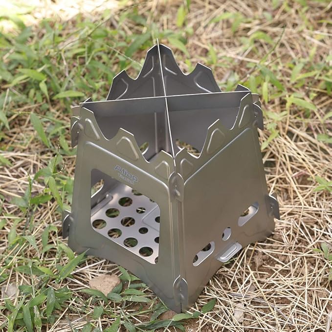 Lightweight Portable backpack stoves for hiking Titanium Wood Stove - Ultralight and Compact Stove for Backpacking, Camping, and Survival-for Wood Burning Camping solo stove