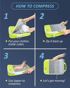 BAGSMART 6 Set /4 Set/2 Set Compression Packing Cubes for Travel, Lightweight Luggage Organizer Bags, Durable Space Saver Bags Travel Essentials