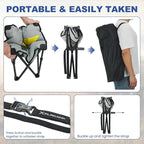 Padded Camping Stool, 18 Inch Oversized Camping Foot Rest, 500lb Camping Chairs Outdoor Footstool Portable Camping Ottoman for Camping Gardening Fishing w/Storage Net Carry Bag (2, Grey)