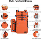 Backpack Cooler, 40 Cans Soft Leak Proof Picnic Backpack, Hanke Portable 2 Insulated Compartments Cooler Backpack Water Resistant for Lunch Beach Travel Camping Picnic Hiking (Orange)