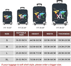 WUJIAONIAO Travel Luggage Cover Baggage Suitcase Cover Protector Skins 18-32 Inch (map, S (for 18-20 inch luggage))