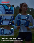 UTOBEST Running Vest, 5L Hydration Vest Lightweight, Breathable and Sweatproof Running Backpack, Adjustable Running Hydration Vest for Trail Running Marathon Race Jogging Cycling