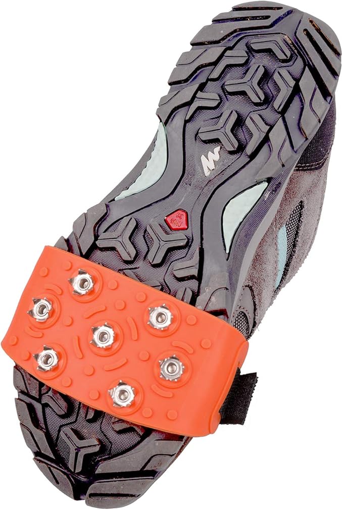 Crampon Traction Cleats Anti-Skid Traction Grips Crampons Spikes 7 Point Cleats for Footwear for Walking, Jogging, Hiking, Mountaineering Ice Snow Grips