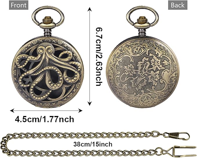 Vintage Pocket Compass Classic Pocket Watch Case Design Portable Compass for Hiking Outdoor Camping Motoring Boating Backpacking Survival Emergency