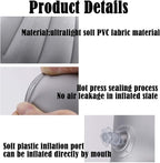 4Pack Ultralight Inflatable Travel Pillow, Small Squared Flocked Fabric Air Pillow for Traveling, Holiday Trip, Hiking, Camping,Napping,Neck Lumbar Support, 16.5 in x 10.5 in (Gray,Blue,Red,Green)