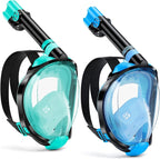 W WSTOO Full Face Snorkel Mask Adults,Suitable for Beginners Dry Top Snorkeling Gear,Can Your Mouth or Nose to Breathe,180 Degrees Panoramic View,Anti-Fog Anti-Leak,Summer Travel and Vacationing Gifts
