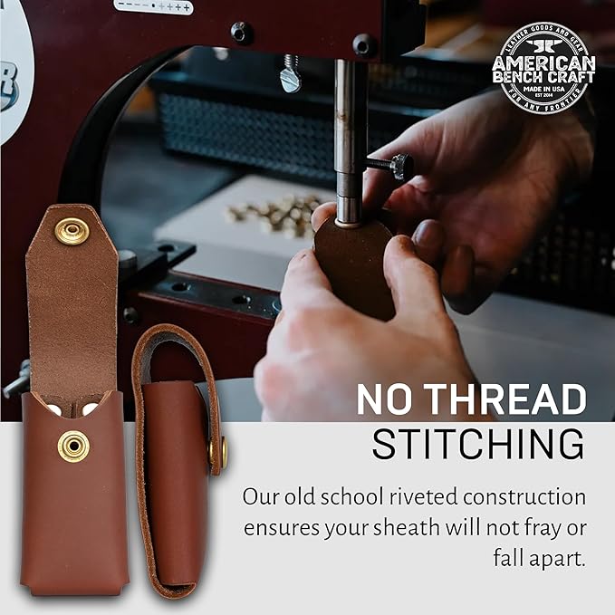 Leather Multitool Sheath Compatible with Leatherman Wave and Wave Plus, Ultra Durable Full Grain Leather Tool Holder, Multi Tool Holster for Belt, Solid Brass Rivets - Belt Accessories for Men - Brown