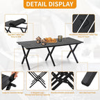 BOOSDEN Aluminum Folding Camping Table, Portable Foldable Picnic Table, Outdoor Lightweight Roll-up Camping Table, Collapsible Camp Table for Beach,Party, Patio, BBQ, Travel, Backyard