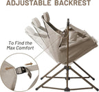 TIMBER RIDGE Hammock Camping Chair with Adjustable Backrest, Heavy Duty Folding Hammock Chair Supports 300lbs, Portable Hammock Chair for Camping, Travelling and Patio, Tan 2 Pack