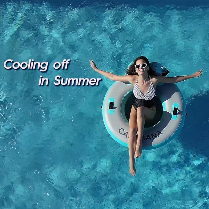 Round Floating Ring Inflatable Water Hammock Heavy Duty River Floats Lake Raft for Adults Tanning Pool Lounger Float Island Platform Pad Mat for Party