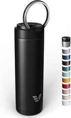 Maxi Stainless Steel Water Bottle 26oz - Double wall vacuum insulated | Integrated carry handle | leak proof flip top lid | Lightweight & stylish - Black
