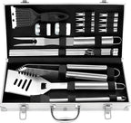 ROMANTICIST 20pcs Heavy Duty BBQ Grill Tool Set in Case - The Very Best Grill Gift for Father's Day and Christmas - Professional BBQ Accessories Set for Outdoor Cooking Camping Grilling Smoking