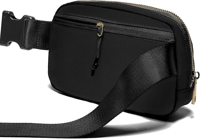 Gitus Belt Bag Fanny Pack Crossbody Bags with Initial Letter Patch Gifts for Wife Older Women Mother Coworker Bridesmaid Anniversary Travel Gifts Beach Gifts (Black-G)