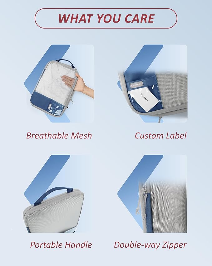 BAGSMART 6 Set /4 Set/2 Set Compression Packing Cubes for Travel, Lightweight Luggage Organizer Bags, Durable Space Saver Bags Travel Essentials