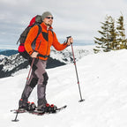 G2 21/25/30 Inches Light Weight Snowshoes for Women Men Youth, Set with Trekking Poles, Tote Bag, Gaiters,Special Fast Ratchet Binding, Orang/Blue/Red Available