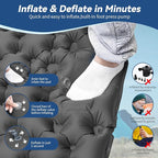 HiiPeak Double Sleeping Pad - Self Inflating 4" Extra-Thick for 2 Person with Pillow Built-in Foot Pump Inflatable Sleeping Mat for Backpacking, Hiking, Traveling, Tent, Portable Camping Mat