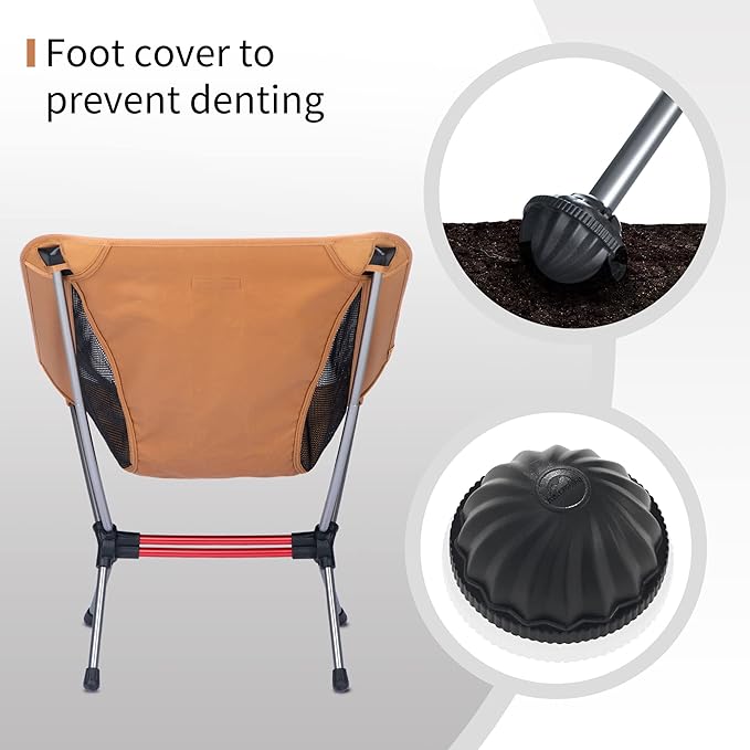 Naturehike YL08 Ultralight Camping Chair, 2.38 LBS Portable Backpacking Chair with Anti-Sinking Feet, Lightweight Compact Folding Hiking Camp Chair