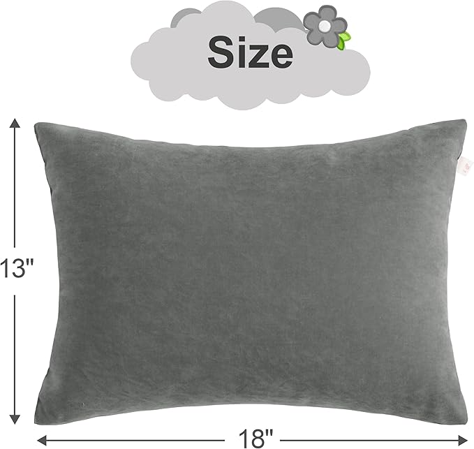 BEDSUM 2 Pack Microfiber Pillows, 13"x18", Soft, Machine Washable, Dark Grey