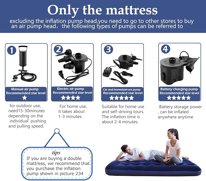 Foldable Inflatable air Mattress, Suitable for Indoor and Outdoor air Mattress, Thickened Waterproof, can be Used for Camping Tents (excluding Inflation Tools (Pink, Single)