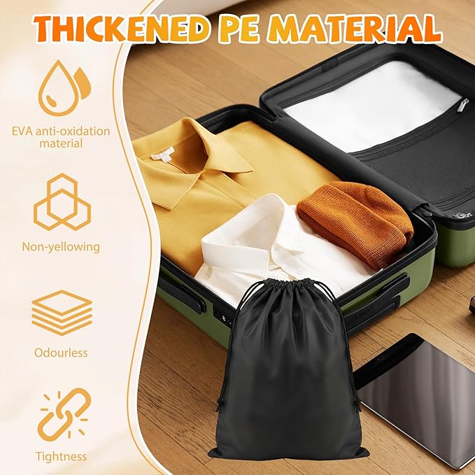 Shoe Bags for Travel, 15.7" x 11.8" Travel Shoe Bags for Packing, Large Waterproof Portable Drawstring Travel Shoe Storage Bag Travel Essentials Women for and Men (Orange & Black & Pink & Blue)