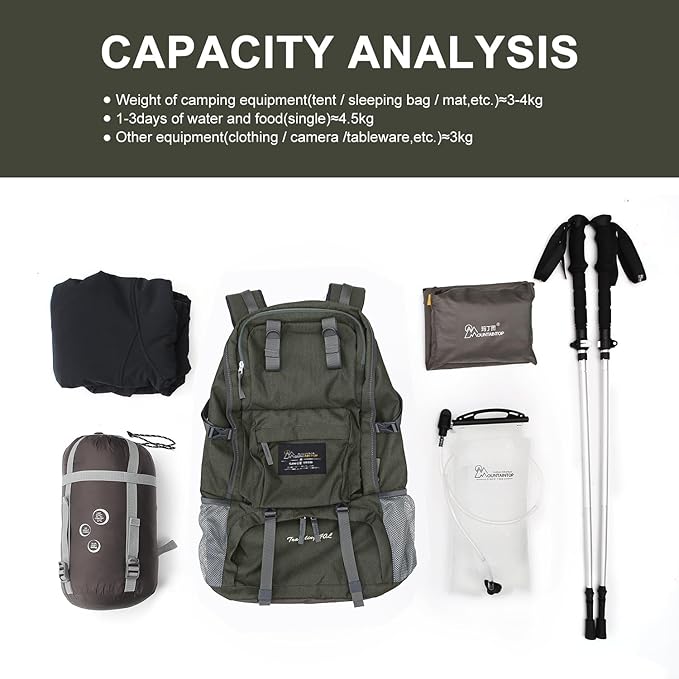 MOUNTAINTOP 40L Hiking Backpack Lightweight Travel Backpack for Men&Women Outdoor Camping Backpacking