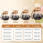 Coffee Pour Over 27.1oz 800ml High Borosilicate Glass Pour Over Coffee Maker Set Camping with Reusable 304 Stainless Steel Filter Hand Brew Carafe Drip Suitable for Electric Ceramic Stove