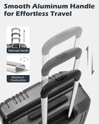 Coolife Luggage PC+ABS Hardshell Suitcase with TSA Lock, Spinner Checked Lightweight (white, M(24IN))