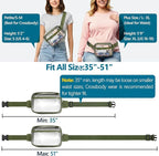 Veckle Clear Fanny Pack Stadium Approved - Plus Size 35-51 Inch Adjustable Strap Transparent Belt Bag for Women Men Fits 7.5" Smartphone, Crossbody Clear Bag for Stadium Events Sports Concerts, Green
