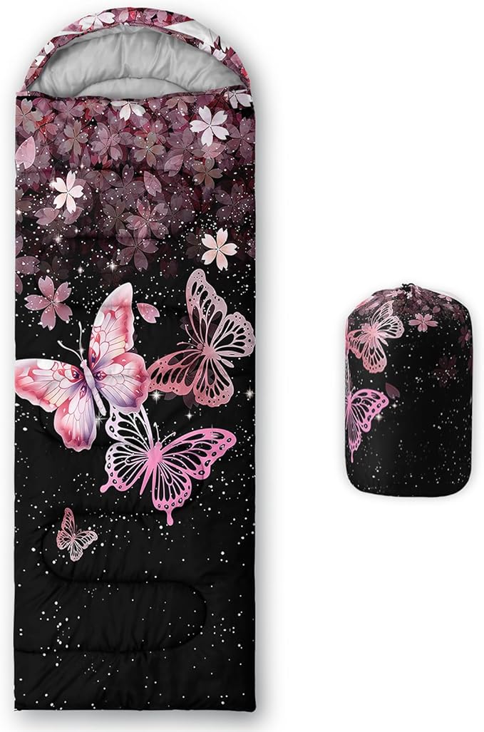 QOOMO Camping Sleeping Bags,3 Season Warm & Cool Weather,Lightweight,Waterproof Sleeping Bags for Adults & Kids,Traveling,and Outdoors,Camping Gear Equipment