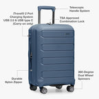 Traveler's Choice Pagosa Hardshell Expandable Luggage with Spinner Wheels, Slate Blue, 3-Piece Set (22/26/30)