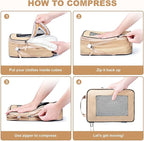 7 Set Compression Packing Cubes Packing Organizer for Travel,Travel Accessories for Carry on Luggage Suitcase Backpack Expandable Organizers