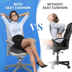 TushGuard Seat Cushion, Office Chair Cushions, Car Seat Cushion, Non-Slip Sciatica & Back Coccyx Tailbone Pain Relief Chair Pad, Memory Foam Butt Pillow for Computer Desk, Office(Gray, XXL)