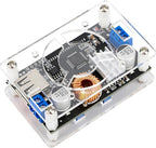 DROK DC Adjustable Buck Converter 2pcs, 24v to 12v Step Down Converter Voltage Regulator 6V-32V to 1.5-32V 5V 5A LCD Power Supply Volt Reducer Step Down Transformer with USB Port and Protective Case