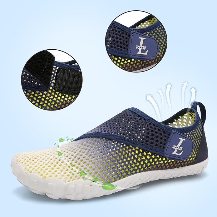 L-RUN Barefoot Water Shoes Women Mens Aqua Sock Athletic Hiking Water Sports Shoes for Swim Beach Pool Sand Diving Walking