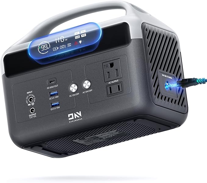 300W Portable Power Station for Dad, 179.2Wh(56000mAh) LiFePO4 Battery Power Station w/ 2 AC Outlets, 1.5H Fast Charge & LED Light Solar Generator, Father’s Day Gifts for Camping, Travel, Emergencies