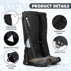Hikenture Hiking Gaiters with Upgraded Zipper, Gaiters for Hiking Waterproof, Lightweight Leg Shoe Gaiters for Men Women
