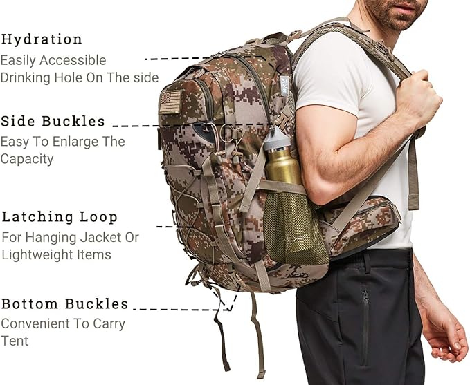 Diamond Candy Waterproof Hiking Backpack for Men and Women, Lightweight Day Pack for Travel Camping