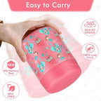 12oz Soup Thermo for Hot Food Kids Insulated Food Jar Wide Mouth Lunch Container Leak Proof Stainless Steel Vacuum Bento Box for School Office Travel Outdoors Pink-Mermaid